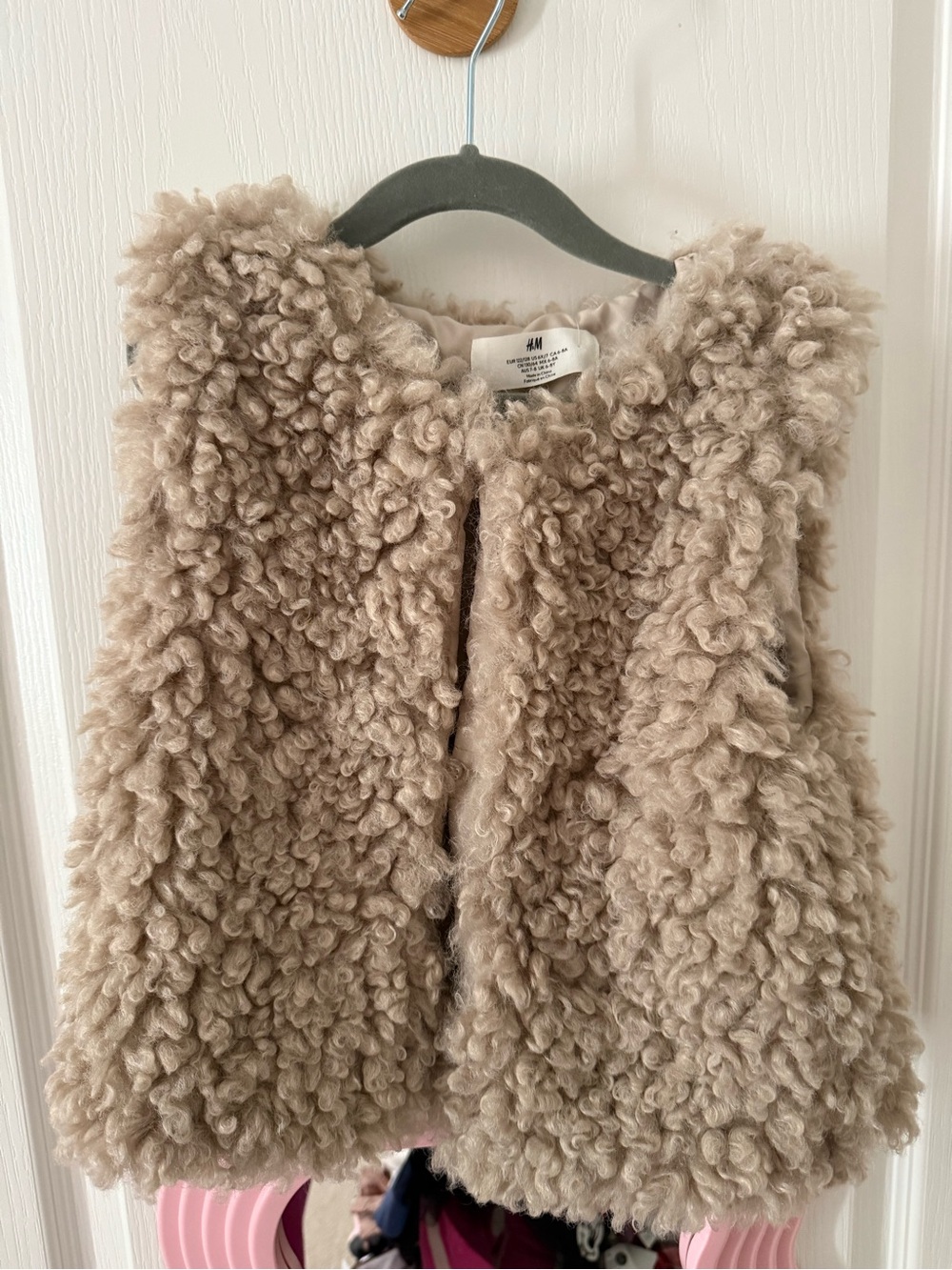H&M Kids Faux-Shearling Vest in Taupe